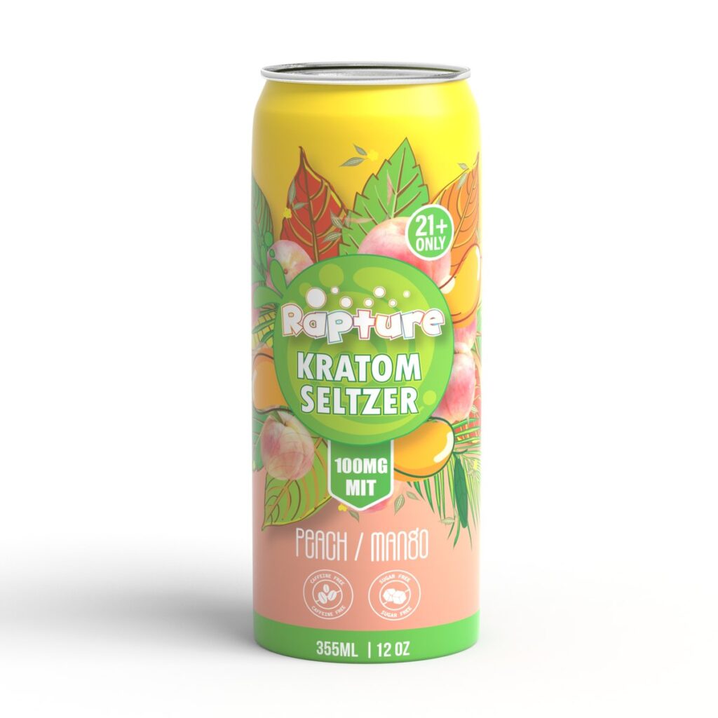 Buy Rapture 100mg Peach Mango Kratom Seltzer online - 100mg MIT kratom seltzer 12oz can