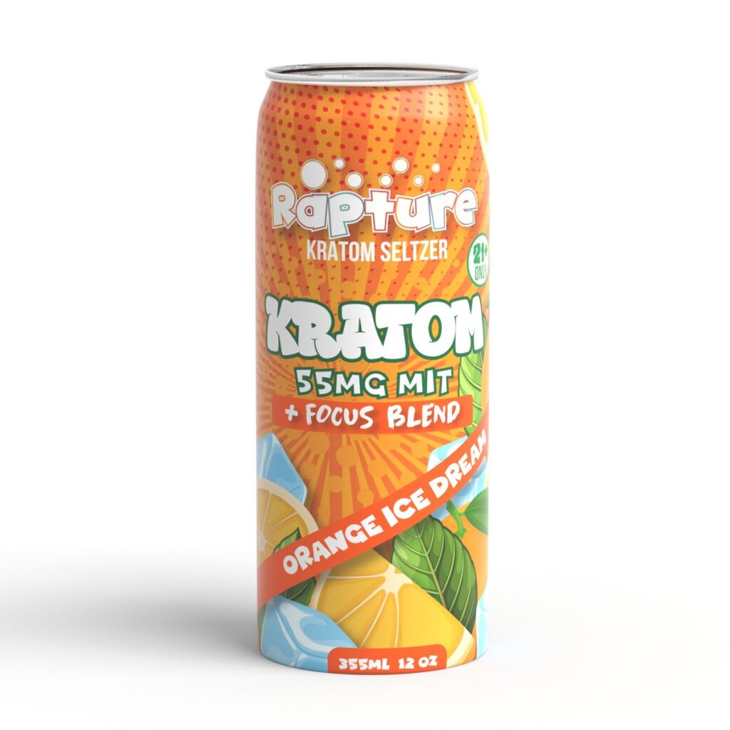 Buy Rapture 55mg Orange Kratom Seltzer online - 55mg MIT kratom seltzer 12oz can