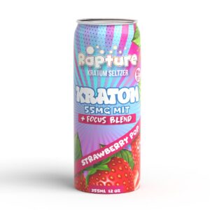 Buy Rapture 55mg Strawberry Pop Kratom Seltzer online - 55mg MIT kratom seltzer 12oz can