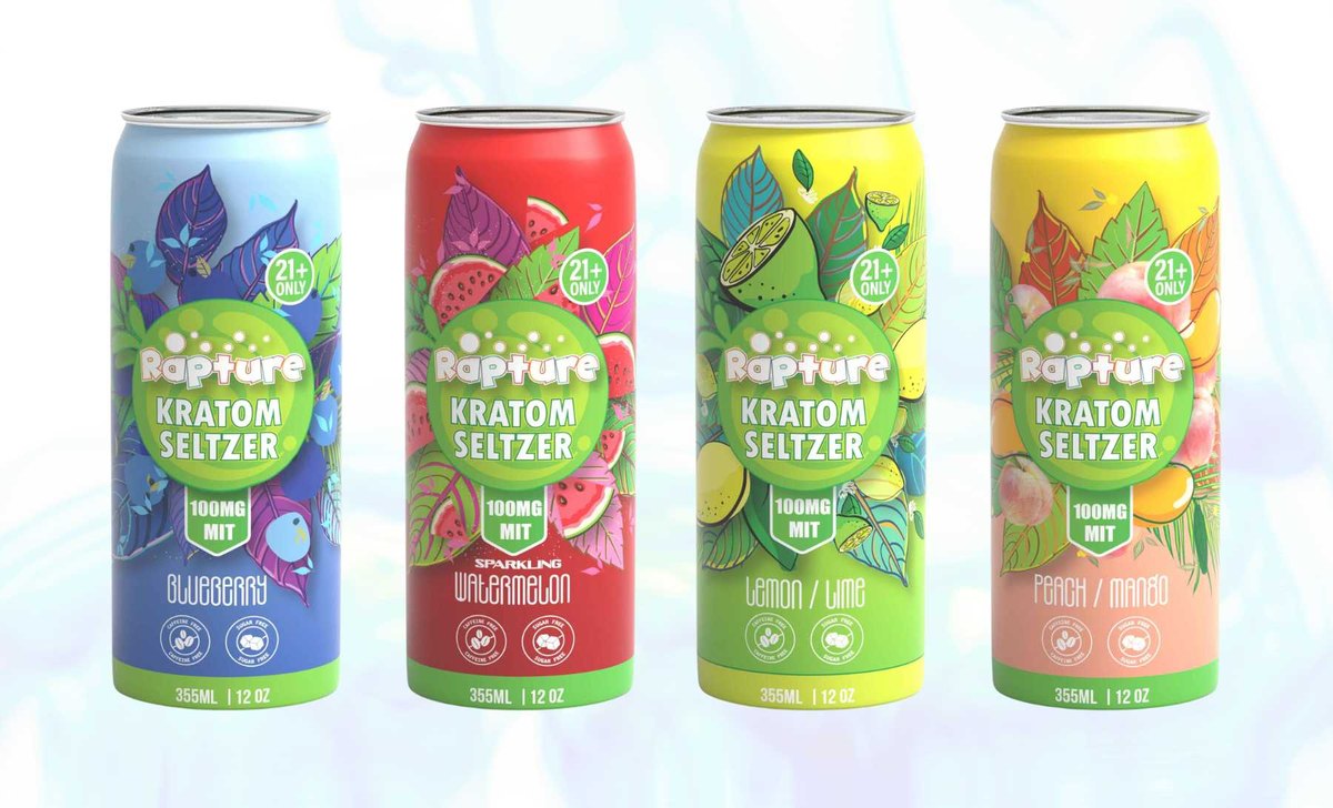 Buy 100mg MIT kratom seltzers online — Rapture 12oz cans